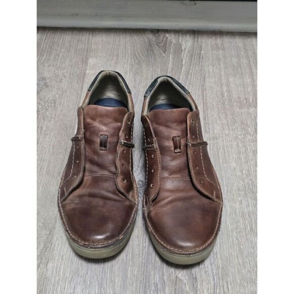 Collection by Clarks Men's Brown Leather‎ Lace Up Casual Sneaker Size 9.5M